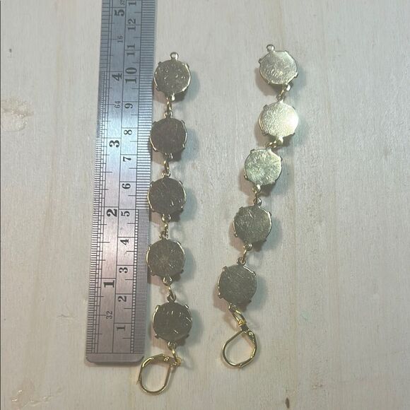 Elegant Gold and Amber Drop Earrings - Picture 5 of 5